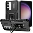 thumbnail image 1 of Allytech Rugged Case for Samsung Galaxy S23, [Slide Camera Cover] [360° Rotating Kickstand] [Military Protection] [Magnetic Car Mount] Non-Slip Anti-Scratch Shockproof Heavy Duty Case - Black, 1 of 8
