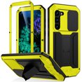 thumbnail image 1 of Allytech Rugged Case for Samsung Galaxy S24 Plus with Screen Protector & Camera Lens Sliding Cover, Anti-Drop Dustproof Hidden Kickstand Heavy Duty Triple-Layer Protection Shell, Yellow, 1 of 7