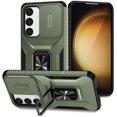 thumbnail image 1 of Allytech Rugged Case for Samsung Galaxy S24, [Slide Camera Cover] [360° Rotating Kickstand] [Military Protection] Non-Slip Anti-Fall Anti-Scratch Shockproof Heavy Duty Case - Green, 1 of 8