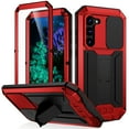 thumbnail image 1 of Allytech Rugged Case for Samsung Galaxy S25 with Screen Protector & Camera Lens Sliding Cover, Anti-Drop Dustproof Hidden Kickstand Heavy Duty Triple-Layer Protection Shell, Red, 1 of 7