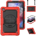 thumbnail image 1 of Allytech Rugged Case for Samsung Galaxy Tab A7 Lite 8.7" 2021 Model SM-T220 T225, Build In Screen Protector Hybrid PC 360 Rotating Stand Shockproof Shoulder Strap Lanyard Bumper Case Kids Friendly, 1 of 7
