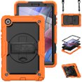 thumbnail image 1 of Allytech Rugged Case for Samsung Galaxy Tab A7 Lite 8.7" 2021 Model SM-T220 T225, Build In Screen Protector Hybrid PC 360 Rotating Stand Shockproof Shoulder Strap Lanyard Bumper Case Kids Friendly, 1 of 7