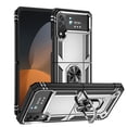 thumbnail image 1 of Allytech Rugged Case for Samsung Galaxy Z Flip4, Military Grade Protection Shockproof Cover with Metal Rotatable Ring Stand, Magnetic Car Mount Holder Case for Samsung Galaxy Z Flip4 - Silver, 1 of 7