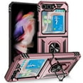 thumbnail image 1 of Allytech Rugged Case for Samsung Galaxy Z Flip6, Military Grade Protection Shockproof Cover with Metal Rotatable Ring Stand, Magnetic Car Mount Holder Case for Samsung Galaxy Z Flip6 - Rosegold, 1 of 8