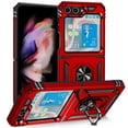 thumbnail image 1 of Allytech Rugged Case for Samsung Galaxy Z Flip6, Military Grade Protection Shockproof Cover with Metal Rotatable Ring Stand, Magnetic Car Mount Holder Case for Samsung Galaxy Z Flip6 - Red, 1 of 8