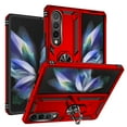 thumbnail image 1 of Allytech Rugged Case for Samsung Galaxy Z Fold3, Military Grade Protection Shockproof Cover with Metal Rotatable Ring Stand, Magnetic Car Mount Holder Case for Samsung Galaxy Z Fold3 - Red, 1 of 8