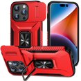 thumbnail image 1 of Allytech Rugged Case for iPhone 11 with 360° Rotating Kickstand, [Military Grade Protection] Heavy Duty Case with Slide Camera Cover, Shockproof Case Support Magnetic Car Mount - Red, 1 of 8