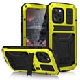thumbnail image 1 of Allytech Rugged Case for iPhone 13 Pro (6.1") Cover with Built-in Screen Protector, PC Back + Anti-Drop Silicone + Front Metal Frame Shockproof Stand Hand Rope Case for iPhone 13 Pro 2021, Yellow, 1 of 5