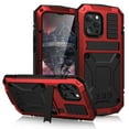 thumbnail image 1 of Allytech Rugged Case for iPhone 13 Pro (6.1") Cover with Built-in Screen Protector, PC Back + Anti-Drop Silicone + Front Metal Frame Shockproof Stand Hand Rope Case for iPhone 13 Pro 2021, Red, 1 of 5