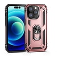 thumbnail image 1 of Allytech Rugged Case for iPhone 14 Pro Max, Military Grade Protection Shockproof Non-Slip Cover with Metal Rotatable Ring Stand, Magnetic Car Mount Holder Fashion Case for iPhone 14 Pro Max - Rosegold, 1 of 6