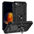 thumbnail image 1 of Allytech Rugged Case for iPhone 16e, Military Grade Protection Shockproof Non-Slip Cover with Metal Rotatable Ring Stand, Magnetic Car Mount Holder Fashion Case for iPhone 16e - Black, 1 of 7