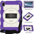 thumbnail image 1 of Rugged Shockproof Case for Apple iPad Mini 6th 7th Generation 8.3" 2021/2024, Three Layers Heavy Duty  Protective Bumper Kickstand Shoulder Strap Kids Friendly Drop Proof Case for Girls Boys,Purple, 1 of 12