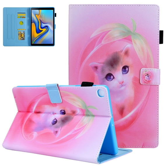 Allytech for SM-T500 SM-T507 Case, Galaxy Tab A7 10.4 Case 2020, Slim PU Leather Soft TPU Protective Stand Cover for Samsung Galaxy Tab A7 10.4" 2020 Model SM-T500/T505/T507, Pink Cat