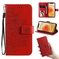 thumbnail image 1 of Allytech for Samsung A10 Case, Galaxy M10 Wallet Case, Embossed Flower Premium PU Leather Folio Flip Kickstand Card Slots Detachable Wrist Strap Cover Case for Samsung Galaxy A10/M10, Red, 1 of 7