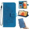 thumbnail image 1 of Allytech for Samsung A10 Case, Galaxy M10 Wallet Case, Embossed Flower Premium PU Leather Folio Flip Kickstand Card Slots Detachable Wrist Strap Cover Case for Samsung Galaxy A10/M10, Blue, 1 of 7