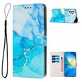 thumbnail image 1 of Allytech for Samsung A52 5G Case Marble, Galaxy A52 5G Case, Slim Thin Wallet Card Slots Folio Book Stand PU Leather Anti-Scratch Case with Hand Strap for Galaxy A52 5G 6.5", Blue, 1 of 8