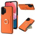 thumbnail image 1 of Allytech for Samsung Galaxy A13 4G/5G Case with Ring Holder, Premium PU Leather Kickstand Shockproof Cards Holder Cash Pocket Wallet Case Cover for Samsung Galaxy A13 4G/5G- Orange, 1 of 5