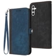thumbnail image 1 of Allytech for Samsung Galaxy A13 5G Phone Case Cover, Premium PU Leather Kickstand Wrist Strap Card Holder Slots TPU Interior Folio Flip Magnetic Wallet Protective Case for Samsung A13 5G 6.5", Blue, 1 of 8
