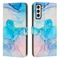 thumbnail image 1 of Allytech For Samsung Galaxy A13 5G Wallet Case,Shockproof Stylish Painted Marble PU Leather Flip Card Slots Holder Cover with Detachable Wrist Strap.For Samsung Galaxy A13 5G,Green, 1 of 11