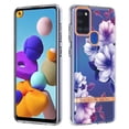 thumbnail image 1 of Allytech Samsung Galaxy A21s Case, Flower Series Crystal Clear Back Cover Flexible TPU Silicone Shockproof Drop Proof Anti-yellow Protection Case Cover for Galaxy A21s, Purple Flower, 1 of 5