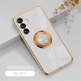 thumbnail image 1 of Allytech for Samsung Galaxy A25 5G Phone Case, Ring Holder Electroplated Plating Silicone Edge 360 Rotation Kickstand Slim Soft Flexible TPU Protective Case Cover for Samsung A25 6.5-inch, White, 1 of 10