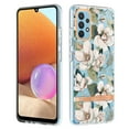 thumbnail image 1 of Allytech Samsung Galaxy A32 4G Case [NOT for A32 5G], Flower Series Crystal Clear Back Cover Flexible TPU Silicone Shockproof Drop Proof Anti-yellow Case Cover for Galaxy A32 4G, White Flower, 1 of 5
