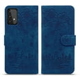 thumbnail image 1 of Allytech for Samsung Galaxy A32 5G 6.5" Wallet Case,Shockproof Full Protection Embossed Pattern Leather Magnetic Flip Card Slots Kickstand Phone Cover,Blue, 1 of 10