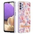 thumbnail image 1 of Allytech Samsung Galaxy A32 5G Case [NOT for A32 4G], Flower Series Crystal Clear Back Cover Flexible TPU Silicone Shockproof Drop Proof Anti-yellow Case Cover for Galaxy A32 5G, Pink Flower, 1 of 5