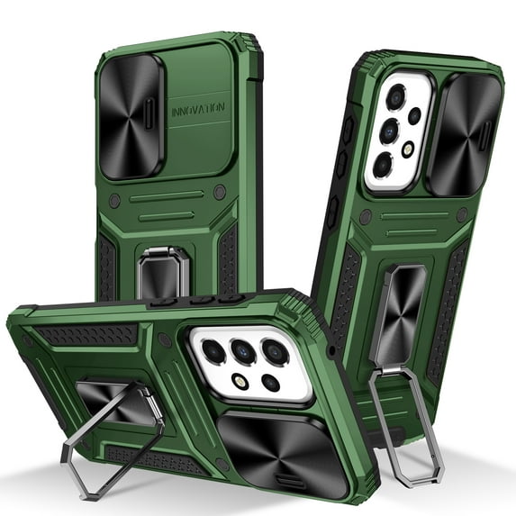 Allytech for Samsung Galaxy A33 5G Case with Camera Lens Protector, Full Body Shockproof Rugged Hybrid PC TPU Bumper Kickstand Slim Case Phone Cover for Samsung Galaxy A33 5G - Green