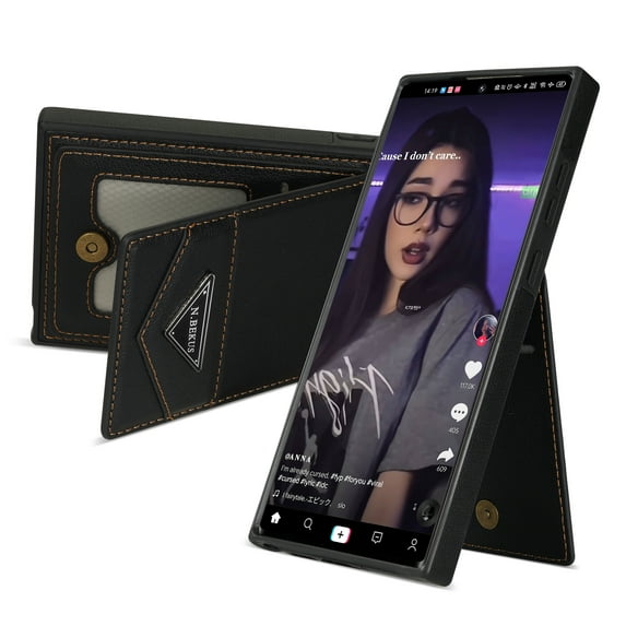 Allytech for Samsung Galaxy A52 4G/5G Wallet Case, Upgraded Retro PU Leather TPU Stand Shockproof Anti-Scratch Slim Fit Shell for Girls Women Men Wallet Case Cover for Samsung Galaxy A52 4G/5G - Black