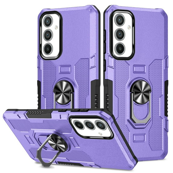 Allytech for Samsung Galaxy A54 5G Phone Case with Ring Holder, Anti-Fingerprint Non-slip Anti-Drop Heavy Duty Corner Protection Rotating Ring Stand Cover Case for Samsung A54 Phone 6.4", Purple