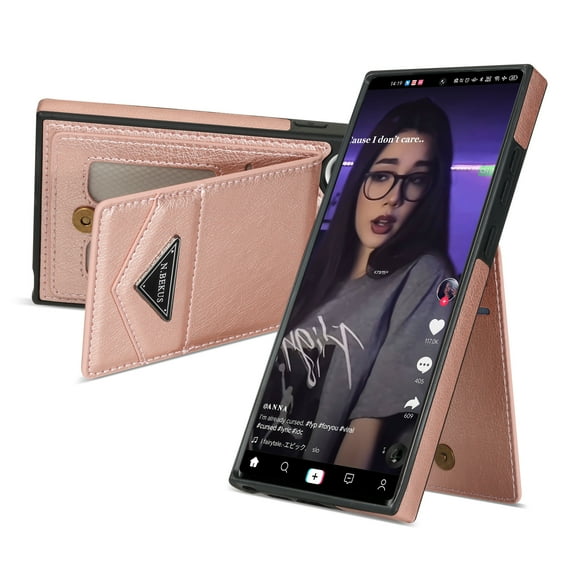 Allytech for Samsung Galaxy A54 5G Wallet Case, Upgraded Retro PU Leather TPU Stand Shockproof Anti-Scratch Slim Fit Shell for Girls Women Men Wallet Case Cover for Samsung Galaxy A54 5G - Pink