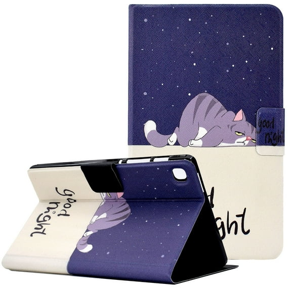 Allytech for Samsung Galaxy A7 Case 10.4" 2022/2020, Premium PU Leather Folio Stand Shell with Card Slots Holder Auto Sleep Wake Protective Wallet Case for SM-T500/T503/T505/T507, Sleepy Cat