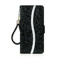 thumbnail image 1 of Allytech Samsung Galaxy A70 Case, Glitter Bling Design PU Leather Folding Stand Shockproof Hand Strap Magnetic Credit Cards Slots Wallet Case Flip Cover for Samsung Galaxy A70, Black, 1 of 9