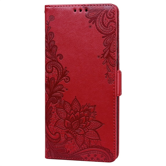 Allytech Samsung Galaxy A72 Case, PU Leather Magnetic Card Slots Shockproof Flip Magnetic Cover for Samsung Galaxy A72 6.7 inch,Red