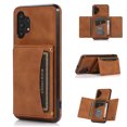 thumbnail image 1 of Allytech for Samsung Galaxy Note 10 Case with Card Slots, Vegan PU Leather Wallet Case Folding Stand Magnetic Closure Shockproof Business Style Case for Galaxy Note 10(6.3" 2019), Brown, 1 of 6