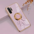 thumbnail image 1 of Allytech for Samsung Galaxy Note 10 Plus 6.8 inch Phone Case,Luxury Plating 3D Astronaut Magnetic Car Holder Portable Finger Ring Kickstand Silicone Protective Cover,Purple, 1 of 9
