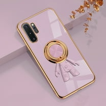 Allytech for Samsung Galaxy Note 10 Plus 6.8 inch Phone Case,Luxury Plating 3D Astronaut Magnetic Car Holder Portable Finger Ring Kickstand Silicone Protective Cover,Purple