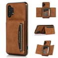 thumbnail image 1 of Allytech for Samsung Galaxy Note 10 Plus/Note 10+ Case with Card Slots, Vegan PU Leather Wallet Case Folding Stand Magnetic Snap Shockproof Business Style Case for Galaxy Note 10+(6.8" 2019), Brown, 1 of 6