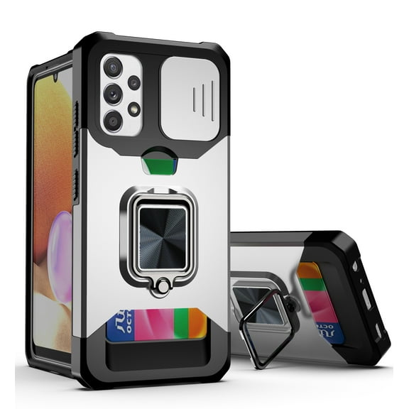 Allytech for Samsung Galaxy Note 20 Ultra Case, Lightweight [1 Card Holder] Case with Camera Protector Cover Ring Holder Stand Hard PC and TPU Anti-Scratch Case for Galaxy Note 20 Ultra 6.9", Silver