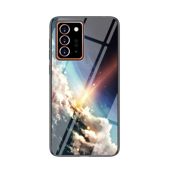 Allytech Samsung Galaxy Note 20 Ultra Case, Tempered Glass Back Cover Wireless Charging Support Anti-scratch Bumper Shockproof Case Cover for Samsung Galaxy Note 20 Ultra, Sparkle Galaxy