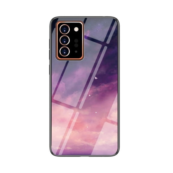 Allytech Samsung Galaxy Note 20 Ultra Case, Tempered Glass Back Cover Wireless Charging Support Anti-scratch Bumper Shockproof Case Cover for Samsung Galaxy Note 20 Ultra, Purple Galaxy
