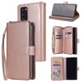 thumbnail image 1 of Allytech Samsung Galaxy Note 20 Ultra Wallet Case with 9 Card Slots & Zipper Pouch for Women Men, Magnetic Closure Kickstand Durable PU Leather Wristlet Strap Folio Flip Luxury Cover - Rosegold, 1 of 10