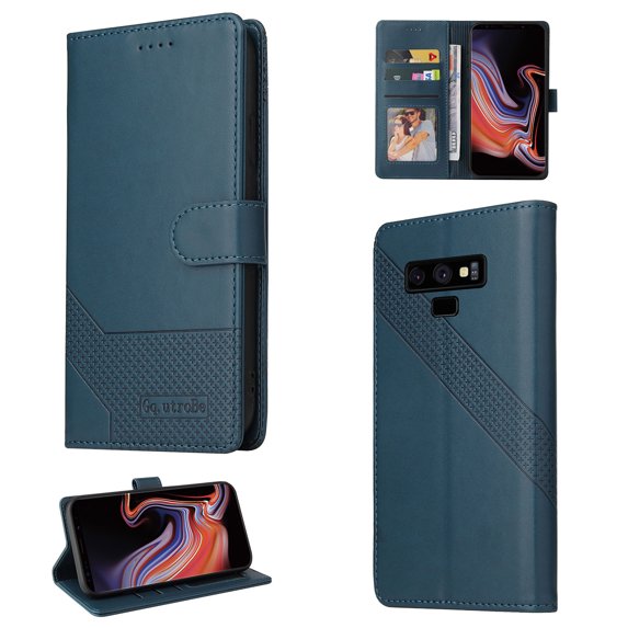 Allytech Samsung Galaxy Note 9 Wallet Case, Magnetic Folio Protective Wallet Pocket Credit Slots Retro Flip PU Leather Card Holder Kickstand Cover For Samsung Galaxy Note 9,
Blue