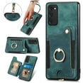 thumbnail image 1 of Allytech Samsung Galaxy S20 FE Case Wallet, S20 FE 5G Case, S20 FE 2022 Case, RFID Blocking Multiple Cards Slots Ring Holder Stand Shockproof Protective Hand Wrist Wallet Case Cover - Green, 1 of 10