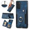 thumbnail image 1 of Allytech Samsung Galaxy S20 FE Case Wallet, S20 FE 5G Case, S20 FE 2022 Case, RFID Blocking Multiple Cards Slots Ring Holder Stand Shockproof Protective Hand Wrist Wallet Case Cover - Blue, 1 of 12