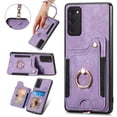 thumbnail image 1 of Allytech Samsung Galaxy S20 FE Case Wallet, S20 FE 5G Case, S20 FE 2022 Case, RFID Blocking Multiple Cards Slots Ring Holder Stand Shockproof Protective Hand Wrist Wallet Case Cover - Purple, 1 of 11