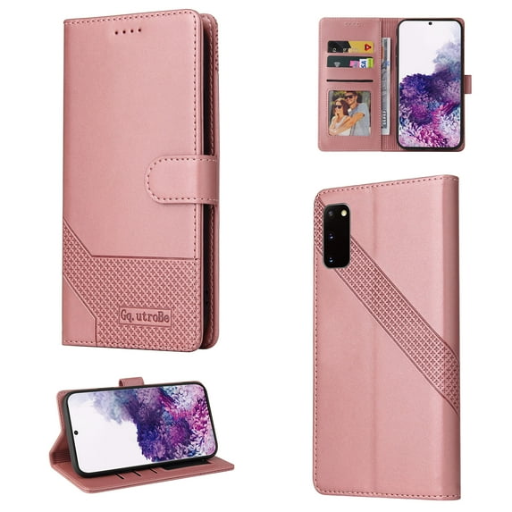 Allytech Samsung Galaxy S20 Wallet Case, Magnetic Folio Protective Wallet Pocket Credit Slots Retro Flip PU Leather Card Holder Kickstand Cover For Samsung Galaxy S20,
Rosegold
