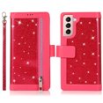 thumbnail image 1 of Allytech Samsung Galaxy S21 Bling Wallet Case for Women,9 Card Holder Flip Kickstand Folio Book Sparkly Protective Leather Magnetic Zipper Wallet Clutch Case with Strap/Money Pocket Glitter Purse Case, 1 of 7