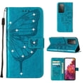 thumbnail image 1 of Allytech For Samsung Galaxy S21 Ultra Soft TPU Case,Stylish Diamond Embossed Butterfly PU Leather Shockproof Flip Wallet Holder Cover with Hand Strap.For Samsung Galaxy S21 Ultra,Blue, 1 of 5